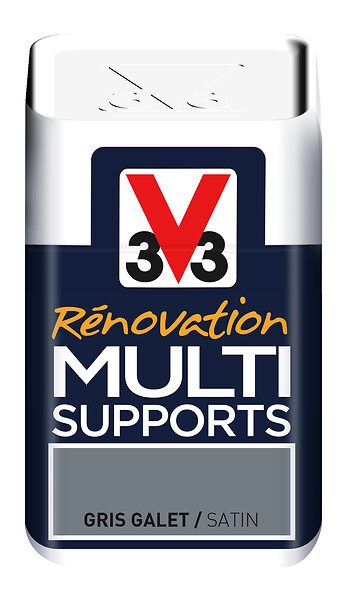 V33 PEINTURE - Peinture Renov multi-sup Satin Gris galet Testeur 75ml - large
