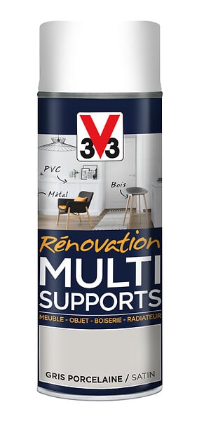 V33 PEINTURE - Peinture Renov multi-sup Satin Porcelaine Aerosol 400ml - large