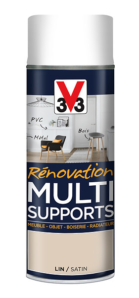 V33 PEINTURE - Peinture Renov multi-supports Satin Lin Aerosol 400ml - large
