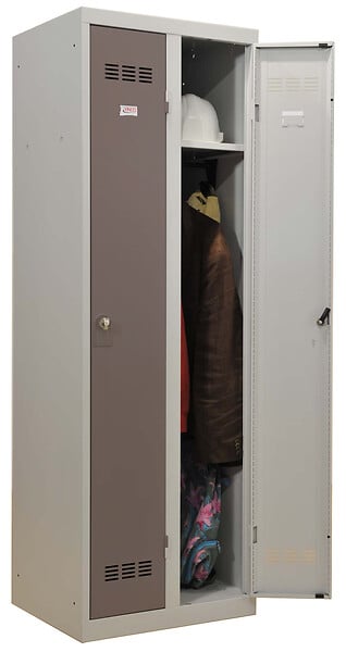 P.HENRY - Vestiaire industrie propre - 2 cases - Gris perle et taupe - large
