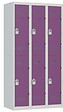 P.HENRY - Vestiaire 3 colonnes - 2 cases - Gris perle et prune - vignette