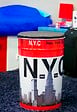 P.HENRY - Pierre henry - coffre pouf 33 litres en metal new york - vignette