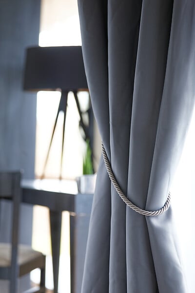 VCREATIONS - Embrasse à rideaux torsadée Van Lathem, gris perle - large
