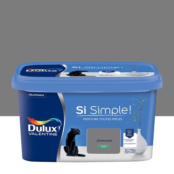 DULUX VALENTINE - Peinture Si Simple - L'Anthracite - Satin - 2,5L - large