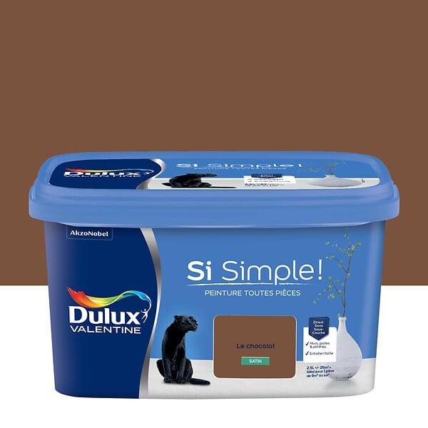 DULUX VALENTINE - Peinture Si Simple - Le Chocolat - Satin - 2,5L - large