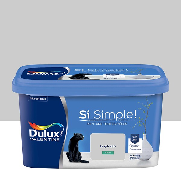 DULUX VALENTINE - Peinture Si Simple - Gris Clair - Satin - 2,5L - large