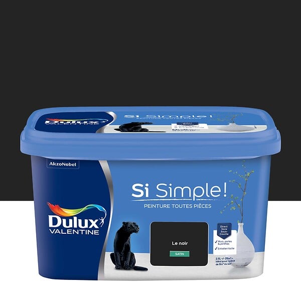 DULUX VALENTINE - Peinture Si Simple - Le Noir - Satin - 2,5L - large