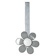 VCREATIONS - Embrasse à rideaux aimantée, Fleur gris - vignette