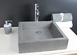 LT AQUA + - Vasque carrée en Terrazzo - Gris anthracite - 40x40cm - vignette