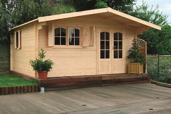 SOLID - Abri de jardin Chamonix - Avec avancée - Bois  - 27,5m2 - large