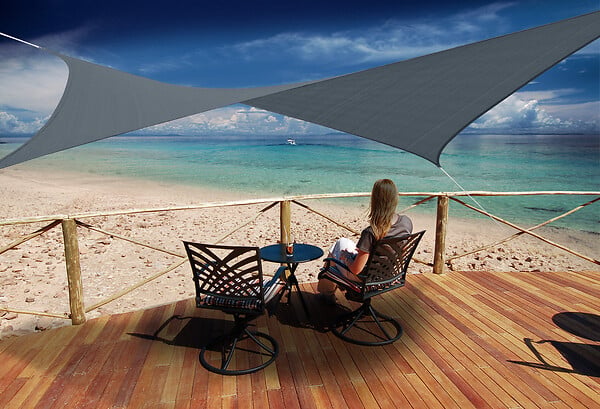 JARDILINE - Voile ombrage Austral - Carré - Ardoise - 5m - large