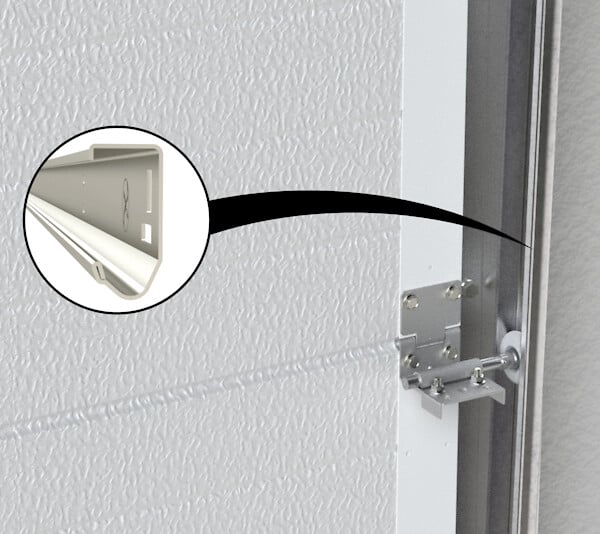FLEXIDOOR - Porte de garage sectionnelle  Groove - PVC gris ss frises - 240x200cm - large