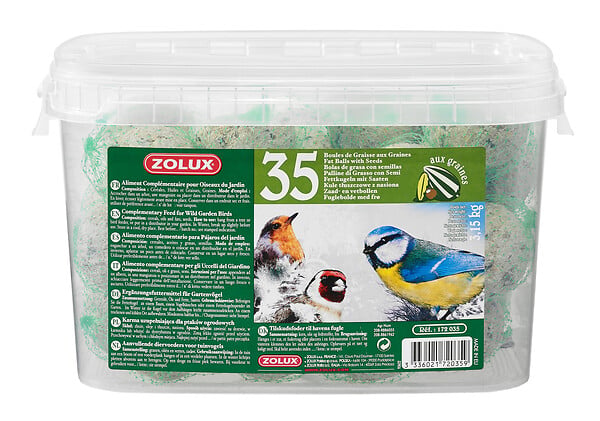 ZOLUX - Seau de 35 boules de graisse de 90g - large