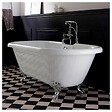 PLANETE BAIN - Baignoire ilot Charly blanche avec pieds patte d 'aigle chrome - vignette