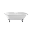 PLANETE BAIN - Baignoire ilot Charly blanche avec pieds patte d 'aigle chrome - vignette