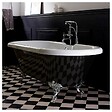 PLANETE BAIN - Baignoire îlot Charly noire avec pieds patte d'aigle chrome - vignette