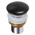 PLANETE BAIN - Bonde de vidage pour lavabo et vasque sans trop plein - Clic clac - Dôme céramique noir satin - vignette