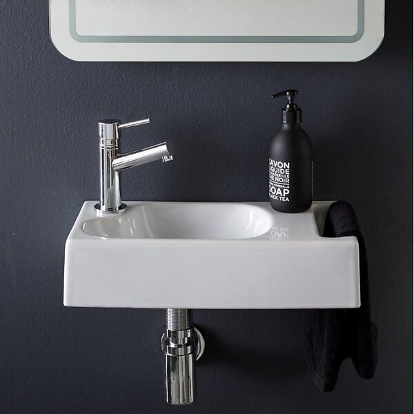 PLANETE BAIN - Lave mains suspendu avec porte serviette Dallas - large