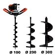 GT GARDEN - Tarière thermique 52 cm3, 3 CV + lot de 3 mèches (100, 200 et 300 mm) - vignette