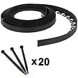 GT GARDEN - Bordure de jardin flexible noire - 3,8 cm x 10 mètres avec 20 piquets d'ancrage - vignette