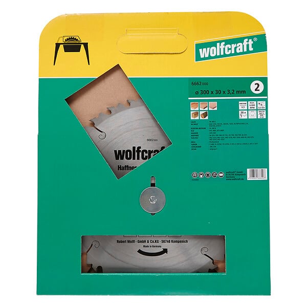 WOLFCRAFT - Lame scie CT - série Table - 28 dents alternées - 300x30x3.2mm - large