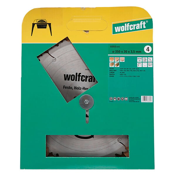 WOLFCRAFT - Lame scie CT - série Table - 32 dents alternées - 350x30x3.5mm - large