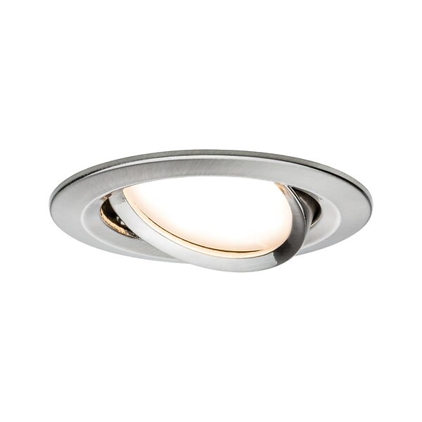 PAULMANN - Kit enc PAULMANN Nova Coin rond orient. LED 1x6.5W 2700K Acier brossé - large