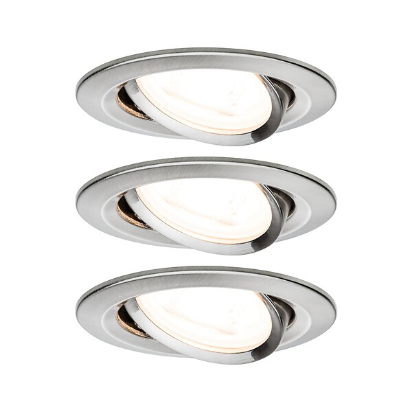 PAULMANN - Kit enc Nova orient. LED 2700K GU10 5- 1mm Acier bros-Alu - large