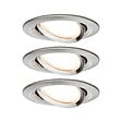 PAULMANN - Kit de 3 spots LED encastrables Nova Coin - Acier brossé - 3x6W - vignette