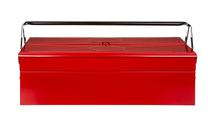 P.HENRY - Boite à outils dépliante 3 compartiments - Acier rouge - large