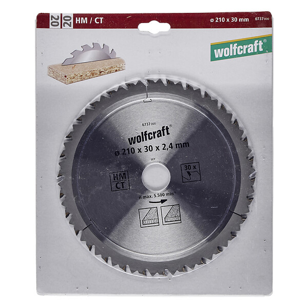 WOLFCRAFT - 1Lame scie circ. CT 30 dts D210x30mm - large