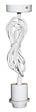 TIBELEC - Monture metal blanc e27 60w max & fil tissu blanc - vignette