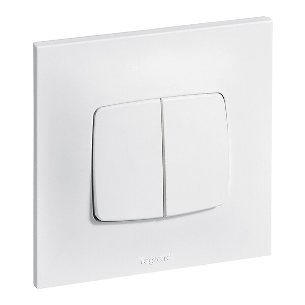 LEGRAND - Double poussoir Neptune 6A - blanc - large