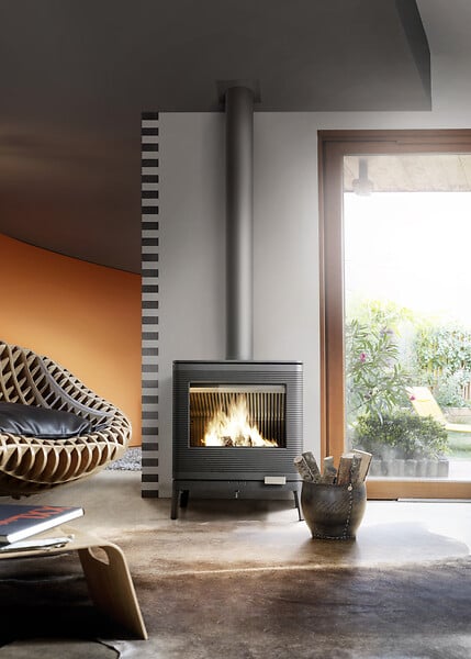 INVICTA - Poêle à bois Kazan - Fonte - Anthracite - 9kW - large