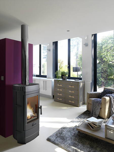 INVICTA - Poêle à bois Gomont - Fonte -12kW - large