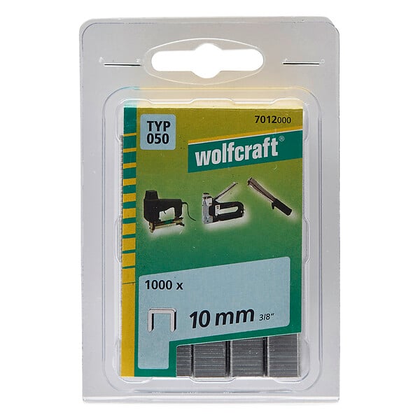 WOLFCRAFT - 1000 Agrafes larg.a.trempé type 050 10mm - large