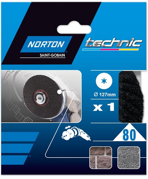 NORTON - Disque de décapage CPS matériaux 127x22mm Grain 80 - large