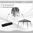OUTSUNNY - Tonnelle barnum de jardin pop-up pliant 2,4L x 2,4l x 2,5H m acier polyester imperméabilisé anti UV avec sac de transport gris - vignette