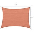 HOMCOM - Voile d'ombrage rectangulaire 4 x 6 m toile solaire taud de soleil brique terracotta - vignette