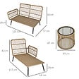 OUTSUNNY - Salon de jardin d'angle 4 pers. style colonial table basse coussins grand confort inclus résine tressée beige - vignette