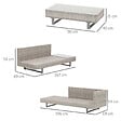 OUTSUNNY - Ensemble salon de jardin d'angle 5 places design contemporain coussins déhoussables table basse acier époxy résine tressée grise - vignette