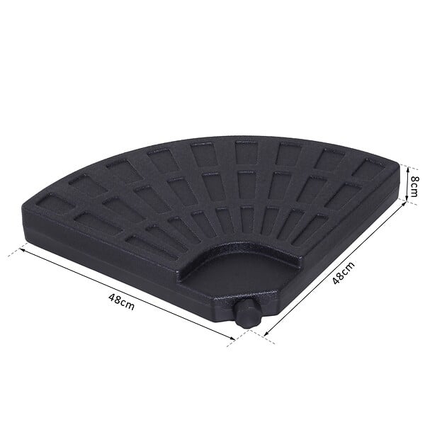 OUTSUNNY - Lot de 4 poids de lestage pour parasols déportés dim. totales 48L x 48l x 8H cm polyéthylène haute densité noir - large