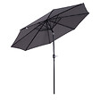 OUTSUNNY - Parasol en métal rond polyester 180g/m² manivelle inclinable Ø 2,95 x 2,5 m gris - vignette