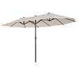 OUTSUNNY - Parasol de jardin XXL parasol grande taille 4,6L x 2,7l x 2,4H m ouverture fermeture manivelle acier polyester haute densité crème - vignette