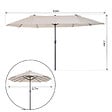 OUTSUNNY - Parasol de jardin XXL parasol grande taille 4,6L x 2,7l x 2,4H m ouverture fermeture manivelle acier polyester haute densité crème - vignette