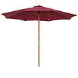 OUTSUNNY - Outsunny Parasol droit en bois polyester haute densité protection solaire Ø 3 x 2,5 m rouge - vignette
