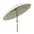 OUTSUNNY - Parasol inclinable rond avec manivelle métal fibre de verre Ø 2,55 m polyester haute densité beige - vignette