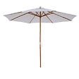 HOMCOM - Parasol droit en bois polyester haute densité protection solaire Ø 3 x 2,5 m crème - vignette