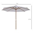 HOMCOM - Parasol droit en bois polyester haute densité protection solaire Ø 3 x 2,5 m crème - vignette