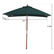 OUTSUNNY - Parasol rectangulaire inclinable bois polyester haute densité 2L x 1,5l x 2,3H m vert foncé - vignette